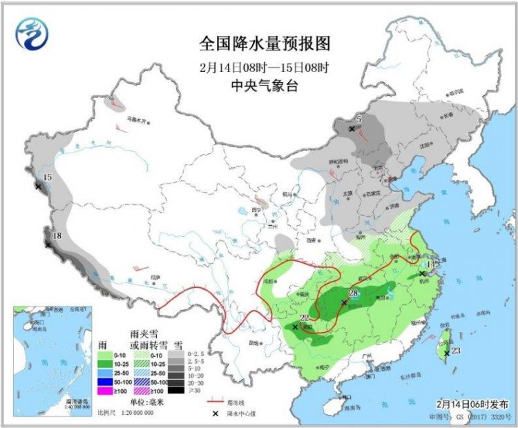 14日西北華北有降雪 未來一周南方多陰雨天氣