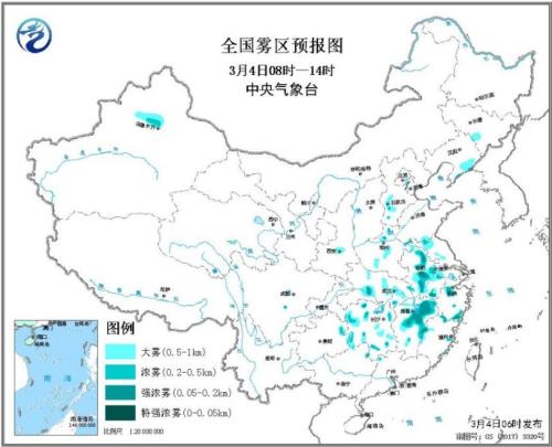 江南華南等地有強(qiáng)降雨 華北中南部等地有中至重度霾