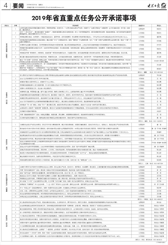 山東省直部門一把手登報公開承諾！2019干這些大事