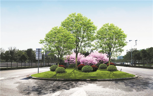 华光路与上海路路口节点景观效果图.