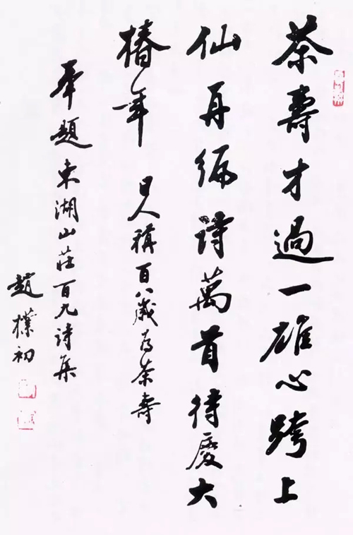 其書法作品整體章法取疏淡格局,行,間距明顯,字字形斷而意連,整齊疏密